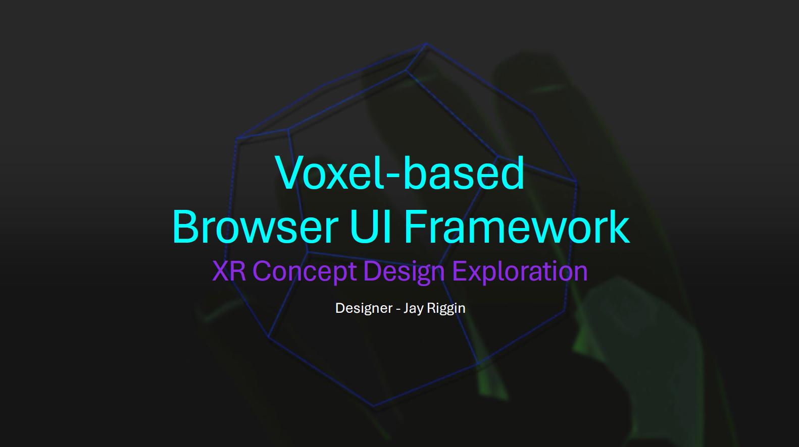 Presentation cover with virtual object in hand